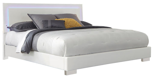 Felicity California King Panel Bed with LED Lighting Glossy White - Premium Bed from Coaster Z2 Standard - Just $606! Shop now at Furniture Wholesale Plus  We are the best furniture store in Nashville, Hendersonville, Goodlettsville, Madison, Antioch, Mount Juliet, Lebanon, Gallatin, Springfield, Murfreesboro, Franklin, Brentwood