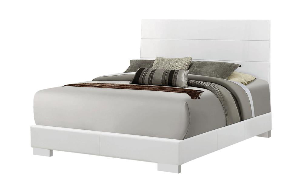 Felicity California King Panel Bed Glossy White - Premium Bed from Coaster Z2 Standard - Just $506! Shop now at Furniture Wholesale Plus  We are the best furniture store in Nashville, Hendersonville, Goodlettsville, Madison, Antioch, Mount Juliet, Lebanon, Gallatin, Springfield, Murfreesboro, Franklin, Brentwood