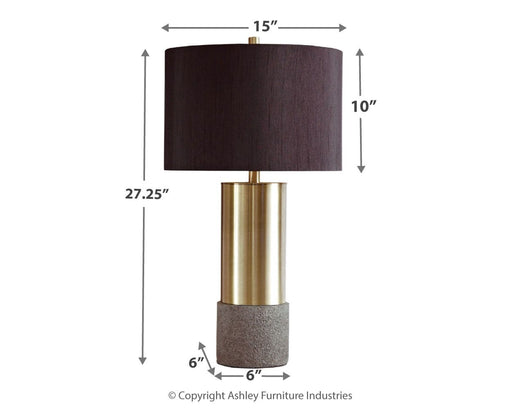 Jacek - Metal Table Lamp - Premium Table Lamps from Signature Design by Ashley® - Just $148! Shop now at Furniture Wholesale Plus  We are the best furniture store in Nashville, Hendersonville, Goodlettsville, Madison, Antioch, Mount Juliet, Lebanon, Gallatin, Springfield, Murfreesboro, Franklin, Brentwood