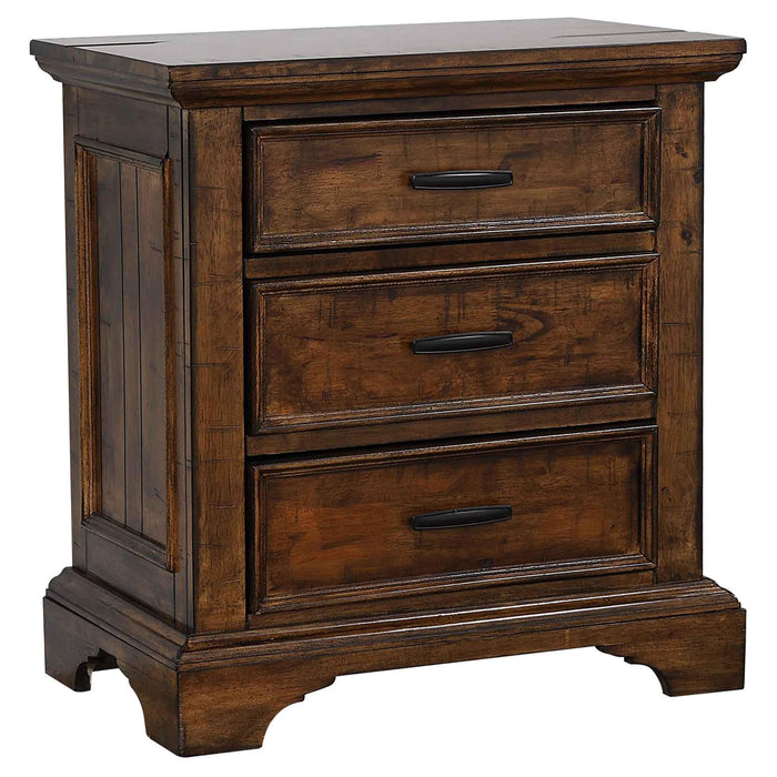 Elk Grove 3-drawer Nightstand Vintage Bourbon - Premium Nightstand from Coaster Z2 Standard - Just $440! Shop now at Furniture Wholesale Plus  We are the best furniture store in Nashville, Hendersonville, Goodlettsville, Madison, Antioch, Mount Juliet, Lebanon, Gallatin, Springfield, Murfreesboro, Franklin, Brentwood