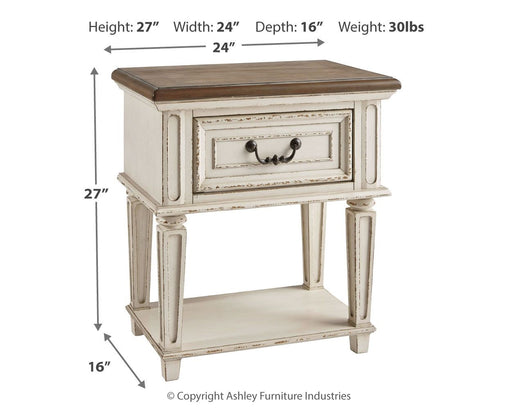 Realyn - Night Stand – Accent Nightstands by Signature Design by Ashley® at Furniture Wholesale Plus , Nashville furniture store