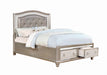 Bling Game 4-Piece Storage Bedroom Set Metallic Platinum King - Premium Bedroom Set from Coaster Z2 Standard - Just $3218! Shop now at Furniture Wholesale Plus  We are the best furniture store in Nashville, Hendersonville, Goodlettsville, Madison, Antioch, Mount Juliet, Lebanon, Gallatin, Springfield, Murfreesboro, Franklin, Brentwood