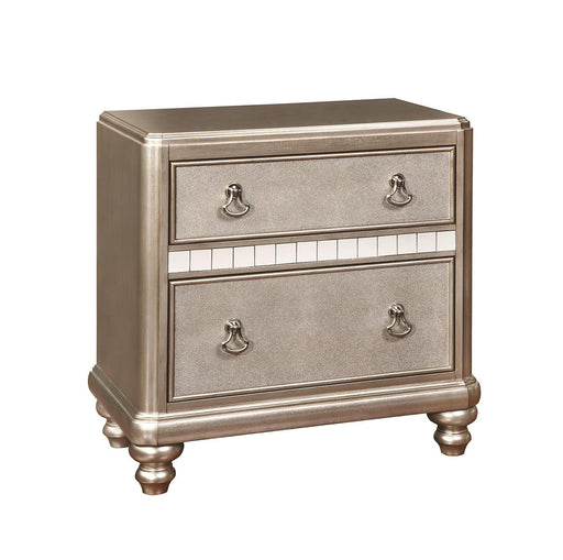 Bling Game 2-drawer Nightstand Metallic Platinum - Premium Nightstand from Coaster Z2 Standard - Just $440! Shop now at Furniture Wholesale Plus  We are the best furniture store in Nashville, Hendersonville, Goodlettsville, Madison, Antioch, Mount Juliet, Lebanon, Gallatin, Springfield, Murfreesboro, Franklin, Brentwood