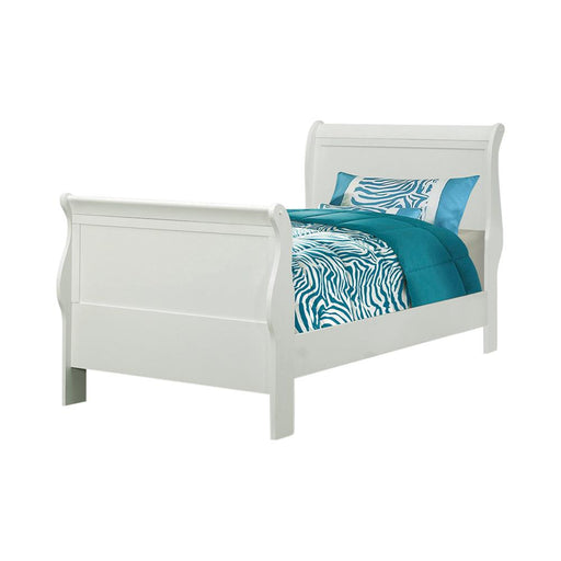 Louis Philippe Twin Sleigh Panel Bed White - Premium Bed from Coaster Z2 Standard - Just $338! Shop now at Furniture Wholesale Plus  We are the best furniture store in Nashville, Hendersonville, Goodlettsville, Madison, Antioch, Mount Juliet, Lebanon, Gallatin, Springfield, Murfreesboro, Franklin, Brentwood