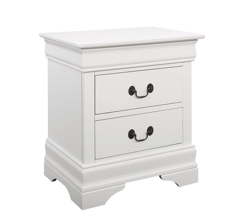 Louis Philippe 2-drawer Nightstand White - Premium Nightstand from Coaster Z2 Standard - Just $148! Shop now at Furniture Wholesale Plus  We are the best furniture store in Nashville, Hendersonville, Goodlettsville, Madison, Antioch, Mount Juliet, Lebanon, Gallatin, Springfield, Murfreesboro, Franklin, Brentwood