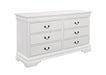 Louis Philippe 6-drawer Dresser White - Premium Dresser from Coaster Z2 Standard - Just $460! Shop now at Furniture Wholesale Plus  We are the best furniture store in Nashville, Hendersonville, Goodlettsville, Madison, Antioch, Mount Juliet, Lebanon, Gallatin, Springfield, Murfreesboro, Franklin, Brentwood