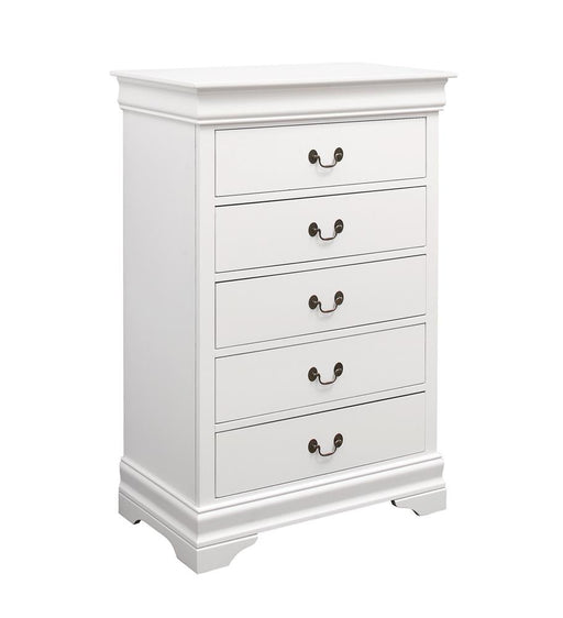 Louis Philippe 5-drawer Chest White - Premium Chest from Coaster Z2 Standard - Just $372! Shop now at Furniture Wholesale Plus  We are the best furniture store in Nashville, Hendersonville, Goodlettsville, Madison, Antioch, Mount Juliet, Lebanon, Gallatin, Springfield, Murfreesboro, Franklin, Brentwood