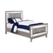 Leighton Twin Panel Bed with Mirrored Accents Mercury Metallic - Premium Bed from Coaster Z2 Standard - Just $558! Shop now at Furniture Wholesale Plus  We are the best furniture store in Nashville, Hendersonville, Goodlettsville, Madison, Antioch, Mount Juliet, Lebanon, Gallatin, Springfield, Murfreesboro, Franklin, Brentwood