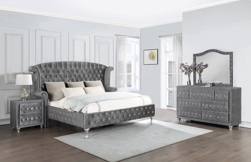 Deanna Upholstered Tufted Bedroom Set Grey - Premium Bedroom Set from Coaster Z2 Standard - Just $2398! Shop now at Furniture Wholesale Plus  We are the best furniture store in Nashville, Hendersonville, Goodlettsville, Madison, Antioch, Mount Juliet, Lebanon, Gallatin, Springfield, Murfreesboro, Franklin, Brentwood