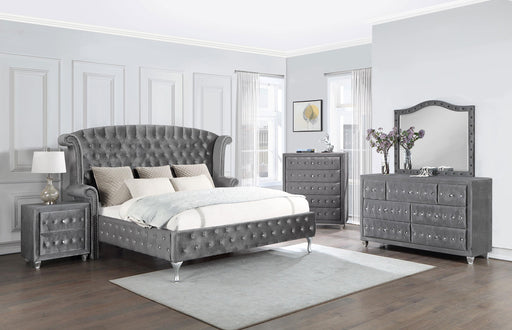 Deanna Upholstered Tufted Bedroom Set Grey - Premium Bedroom Set from Coaster Z2 Standard - Just $2998! Shop now at Furniture Wholesale Plus  We are the best furniture store in Nashville, Hendersonville, Goodlettsville, Madison, Antioch, Mount Juliet, Lebanon, Gallatin, Springfield, Murfreesboro, Franklin, Brentwood