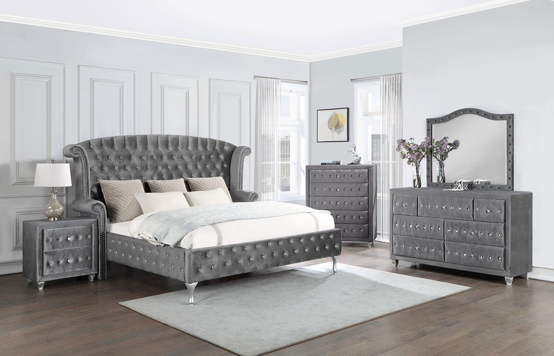 Deanna 5-piece Tufted California King Bedroom Set Grey - Premium Bedroom Set from Coaster Z2 Standard - Just $3018! Shop now at Furniture Wholesale Plus  We are the best furniture store in Nashville, Hendersonville, Goodlettsville, Madison, Antioch, Mount Juliet, Lebanon, Gallatin, Springfield, Murfreesboro, Franklin, Brentwood