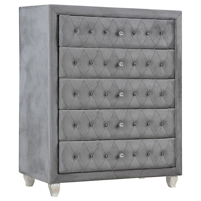 Deanna 5-drawer Rectangular Chest Grey - Premium Chest from Coaster Z2 Standard - Just $600! Shop now at Furniture Wholesale Plus  We are the best furniture store in Nashville, Hendersonville, Goodlettsville, Madison, Antioch, Mount Juliet, Lebanon, Gallatin, Springfield, Murfreesboro, Franklin, Brentwood