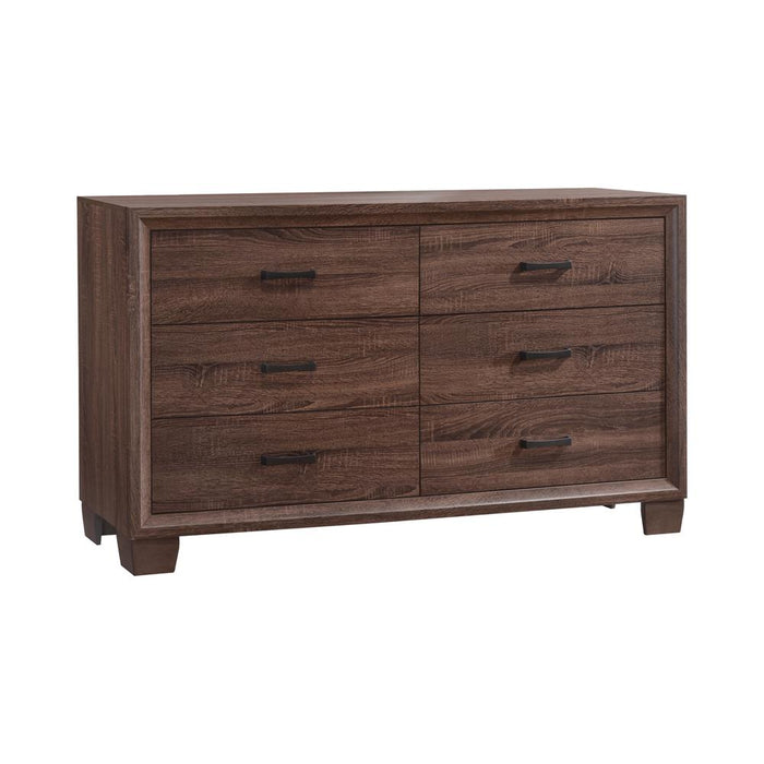 Brandon 6-drawer Dresser Medium Warm Brown - Premium Dresser from Coaster Z2 Standard - Just $380! Shop now at Furniture Wholesale Plus  We are the best furniture store in Nashville, Hendersonville, Goodlettsville, Madison, Antioch, Mount Juliet, Lebanon, Gallatin, Springfield, Murfreesboro, Franklin, Brentwood