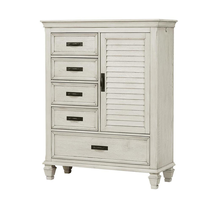 Franco 5-drawer Door Chest Antique White - Premium Chest from Coaster Z2 Standard - Just $898! Shop now at Furniture Wholesale Plus  We are the best furniture store in Nashville, Hendersonville, Goodlettsville, Madison, Antioch, Mount Juliet, Lebanon, Gallatin, Springfield, Murfreesboro, Franklin, Brentwood