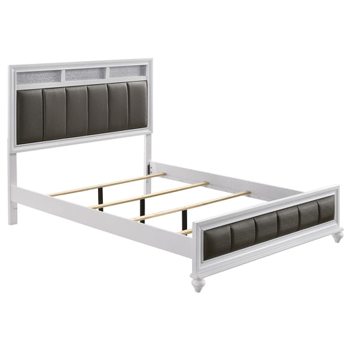 Barzini Eastern King Upholstered Panel Bed White - Premium Bed from Coaster Z2 Standard - Just $570! Shop now at Furniture Wholesale Plus  We are the best furniture store in Nashville, Hendersonville, Goodlettsville, Madison, Antioch, Mount Juliet, Lebanon, Gallatin, Springfield, Murfreesboro, Franklin, Brentwood