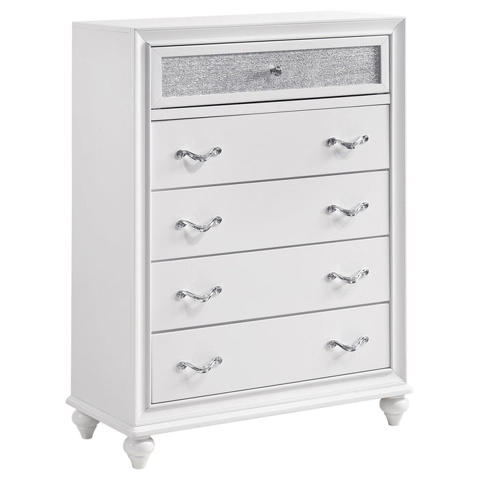 Barzini 5-drawer Chest White - Premium Chest from Coaster Z2 Standard - Just $520! Shop now at Furniture Wholesale Plus  We are the best furniture store in Nashville, Hendersonville, Goodlettsville, Madison, Antioch, Mount Juliet, Lebanon, Gallatin, Springfield, Murfreesboro, Franklin, Brentwood