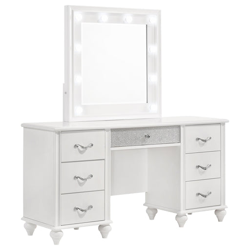 Barzini 7-drawer Vanity Desk with Lighted Mirror White - Premium Vanity Set from Coaster Z2 Standard - Just $878! Shop now at Furniture Wholesale Plus  We are the best furniture store in Nashville, Hendersonville, Goodlettsville, Madison, Antioch, Mount Juliet, Lebanon, Gallatin, Springfield, Murfreesboro, Franklin, Brentwood