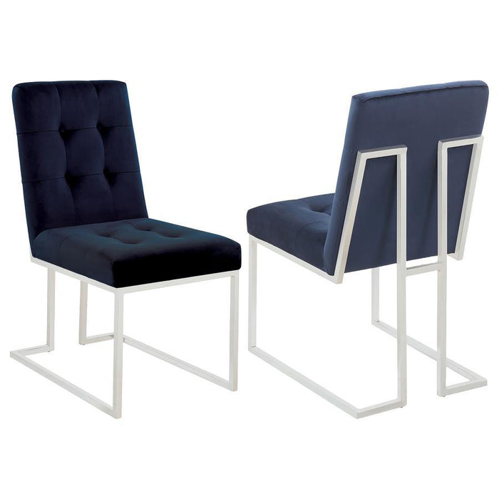 Cisco - Velvet Upholstered Dining Side Chair (Set of 2) – Chair Sets by CoasterElevations at Furniture Wholesale Plus , Nashville furniture store