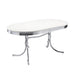 Retro Oval Dining Table Glossy White and Chrome - Premium Dining Table from Coaster Z2 Standard - Just $302! Shop now at Furniture Wholesale Plus  We are the best furniture store in Nashville, Hendersonville, Goodlettsville, Madison, Antioch, Mount Juliet, Lebanon, Gallatin, Springfield, Murfreesboro, Franklin, Brentwood