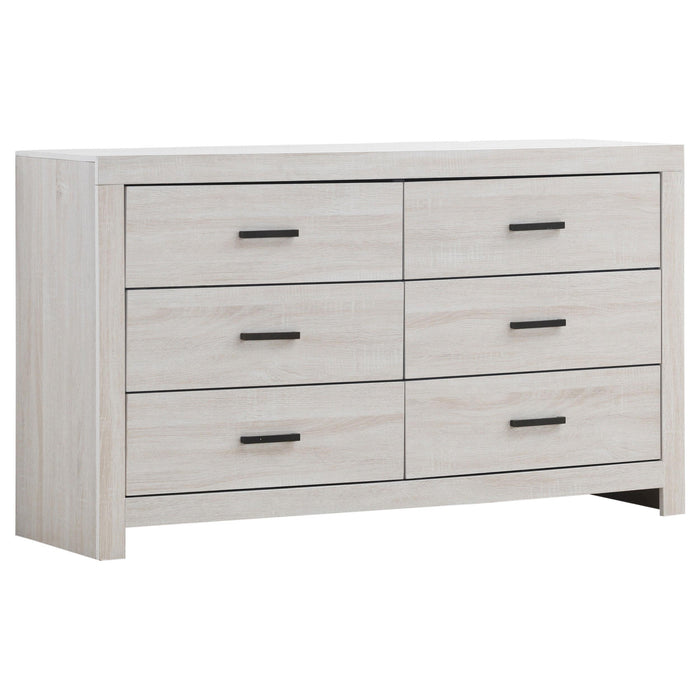 Brantford 6-drawer Dresser Coastal White - Premium Dresser from Coaster Z2 Standard - Just $388! Shop now at Furniture Wholesale Plus  We are the best furniture store in Nashville, Hendersonville, Goodlettsville, Madison, Antioch, Mount Juliet, Lebanon, Gallatin, Springfield, Murfreesboro, Franklin, Brentwood