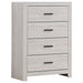 Brantford 4-drawer Chest Coastal White - Premium Chest from Coaster Z2 Standard - Just $288! Shop now at Furniture Wholesale Plus  We are the best furniture store in Nashville, Hendersonville, Goodlettsville, Madison, Antioch, Mount Juliet, Lebanon, Gallatin, Springfield, Murfreesboro, Franklin, Brentwood