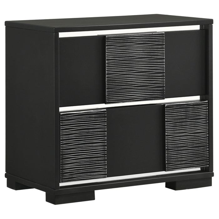 Blacktoft 2-drawer Nightstand Black - Premium Nightstand from Coaster Z2 Standard - Just $228! Shop now at Furniture Wholesale Plus  We are the best furniture store in Nashville, Hendersonville, Goodlettsville, Madison, Antioch, Mount Juliet, Lebanon, Gallatin, Springfield, Murfreesboro, Franklin, Brentwood