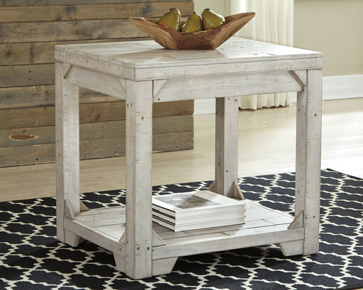 Fregine - Whitewash - Rectangular End Table - Premium End Tables from Signature Design by Ashley® - Just $218! Shop now at Furniture Wholesale Plus  We are the best furniture store in Nashville, Hendersonville, Goodlettsville, Madison, Antioch, Mount Juliet, Lebanon, Gallatin, Springfield, Murfreesboro, Franklin, Brentwood