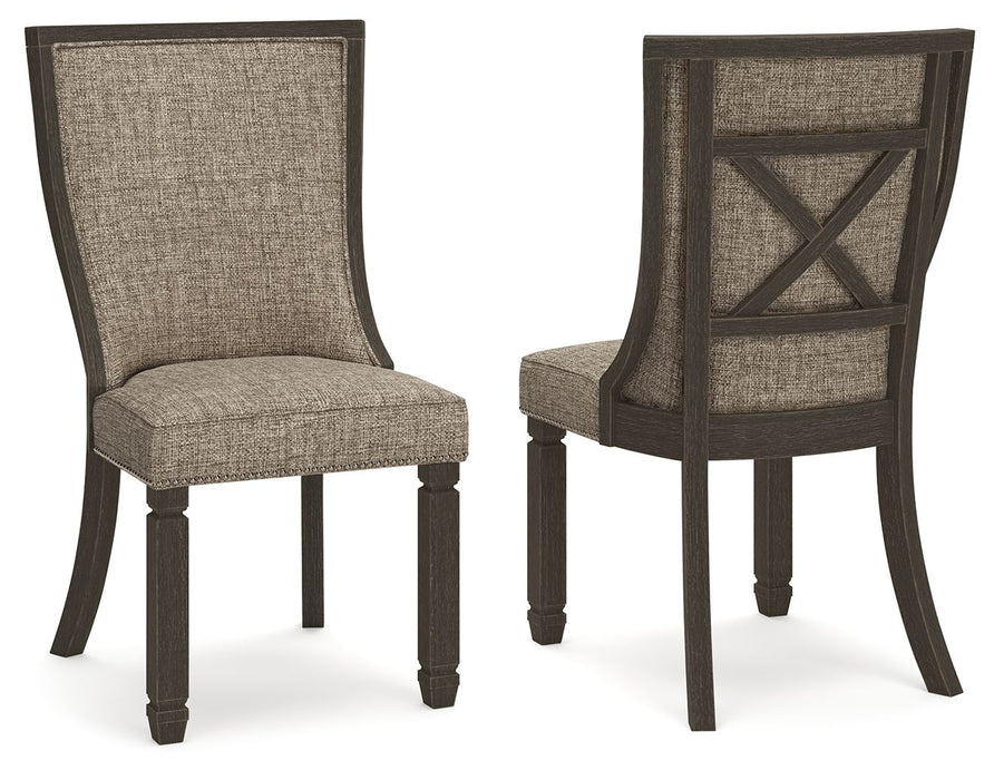 Tyler Creek - Dining UPH Side Chair (Set of 2) - Framed Back - Black / Grayish Brown – Chair Sets by Signature Design by Ashley® at Furniture Wholesale Plus , Nashville furniture store