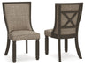 Tyler Creek - Dining UPH Side Chair (Set of 2) - Framed Back - Black / Grayish Brown – Chair Sets by Signature Design by Ashley® at Furniture Wholesale Plus , Nashville furniture store