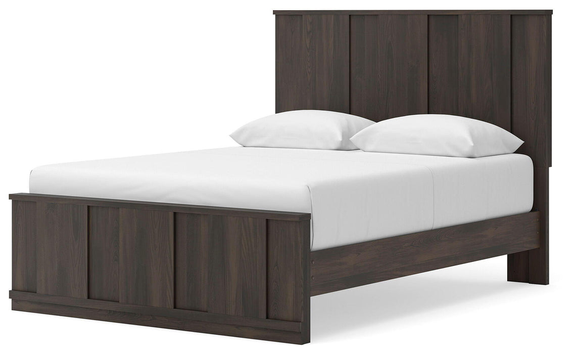 Shaehartin - Queen Panel Platform Bed - Dark Brown – Platform Beds by Signature Design by Ashley® at Furniture Wholesale Plus , Nashville furniture store