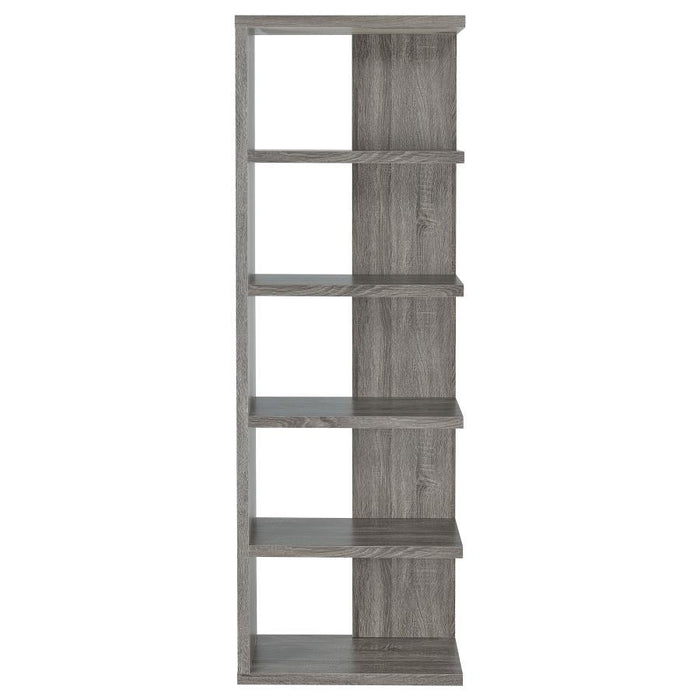 Harrison - 5-Shelf Bookshelf - Weathered Gray - Premium Standard Bookcases from CoasterEveryday - Just $159! Shop now at Furniture Wholesale Plus  We are the best furniture store in Nashville, Hendersonville, Goodlettsville, Madison, Antioch, Mount Juliet, Lebanon, Gallatin, Springfield, Murfreesboro, Franklin, Brentwood