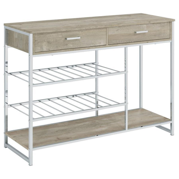 Melrose - 2-Drawer Home Bar Storage With Wine Rack Gray - Gray – Wine Cabinets by Coaster Fine Furniture at Furniture Wholesale Plus , Nashville furniture store