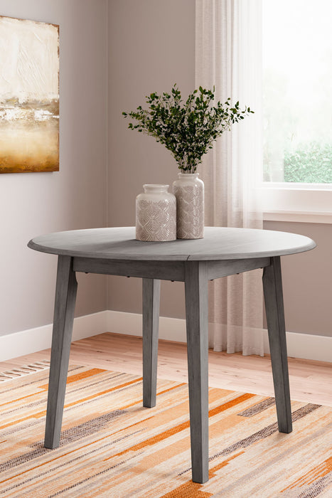 Shullden - Round Drm Drop Leaf Table - Gray – Dining Tables by Signature Design by Ashley® at Furniture Wholesale Plus , Nashville furniture store