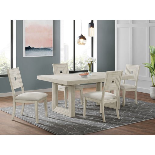 Avalanche - Rectangular Dining Table With 18" Leaf - Antique White – Dining Tables with Extensions by Elements International at Furniture Wholesale Plus , Nashville furniture store