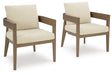 Serene Bay - Arm Chair With Cushion (Set of 2) - Dark Brown / White – Chair Sets by Signature Design by Ashley® at Furniture Wholesale Plus , Nashville furniture store
