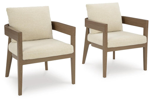 Serene Bay - Arm Chair With Cushion (Set of 2) - Dark Brown / White – Chair Sets by Signature Design by Ashley® at Furniture Wholesale Plus , Nashville furniture store