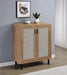 Teller - 2-Door Shoe Storage Cabinet - Natural Oak – Accent Cabinets by Coaster Fine Furniture at Furniture Wholesale Plus , Nashville furniture store