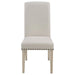 Salem - Fabric Upholstered Dining Side Chair (Set of 2) - Beige - Premium Chair Sets from CoasterEssence - Just $309! Shop now at Furniture Wholesale Plus  We are the best furniture store in Nashville, Hendersonville, Goodlettsville, Madison, Antioch, Mount Juliet, Lebanon, Gallatin, Springfield, Murfreesboro, Franklin, Brentwood