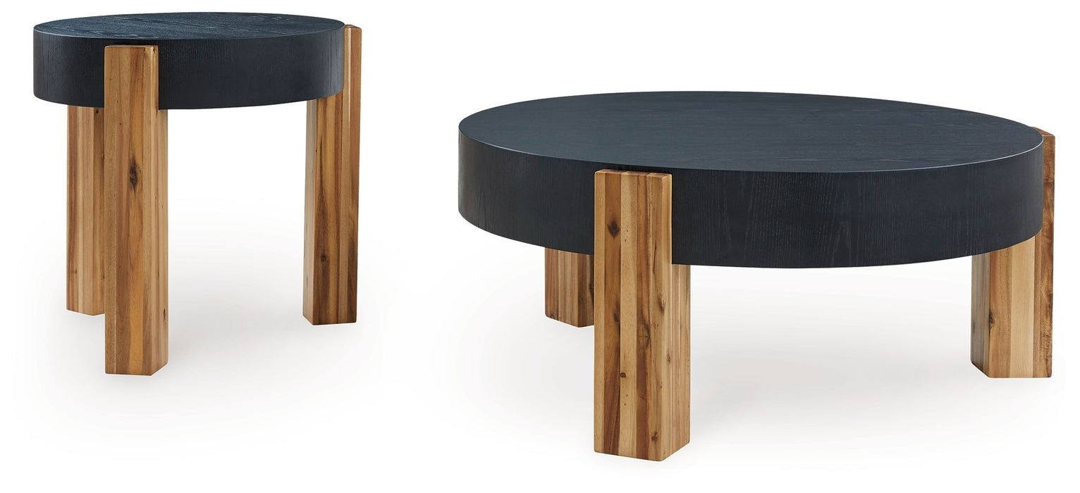 Breenmore - Occasional Table Set (Set of 2) - Black / Natural – Table Sets by Signature Design by Ashley® at Furniture Wholesale Plus , Nashville furniture store