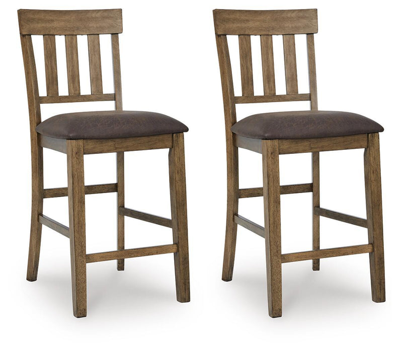Urbinforte - Upholstered Barstool (Set of 2) - Light Brown – Stool Sets by Signature Design by Ashley® at Furniture Wholesale Plus , Nashville furniture store