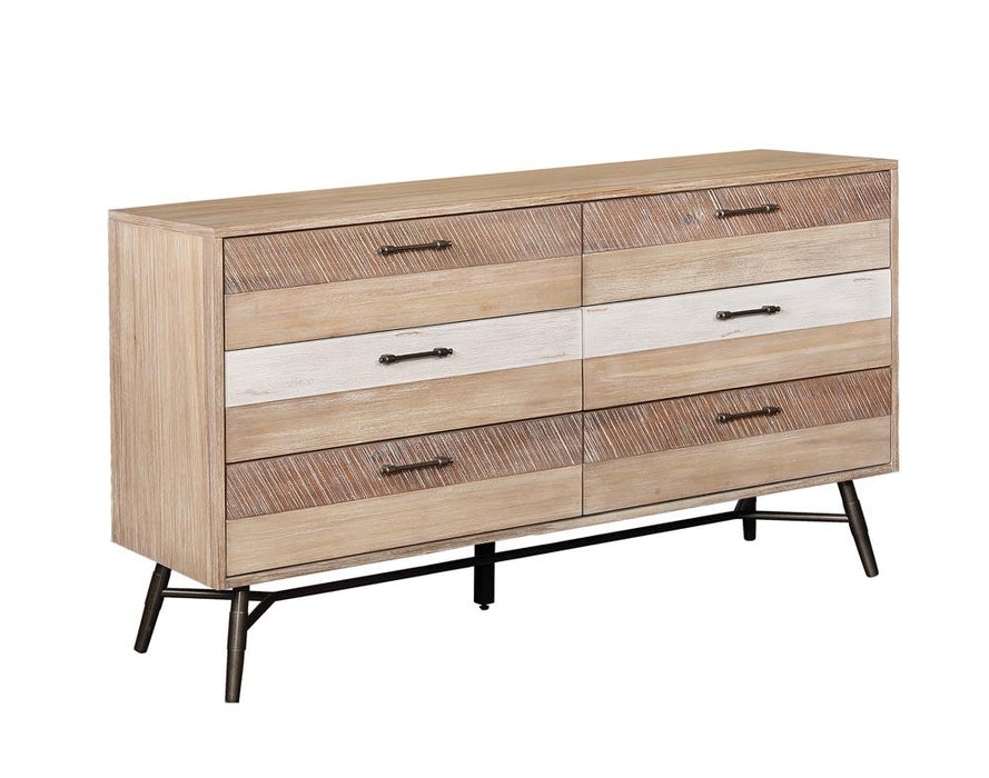 Marlow 6-drawer Dresser Rough Sawn Multi - Premium Dresser from Coaster Z2 Standard - Just $812! Shop now at Furniture Wholesale Plus  We are the best furniture store in Nashville, Hendersonville, Goodlettsville, Madison, Antioch, Mount Juliet, Lebanon, Gallatin, Springfield, Murfreesboro, Franklin, Brentwood