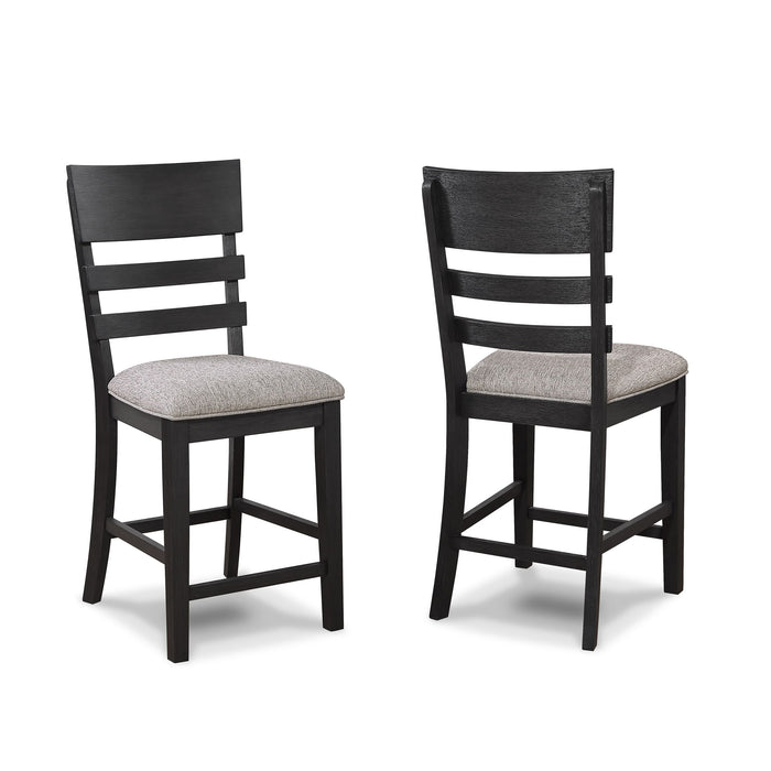 Guthrie - Counter Height Chair (Set of 2) - Charcoal & Gray – Chair Sets by Crown Mark at Furniture Wholesale Plus , Nashville furniture store
