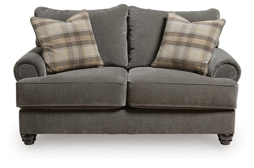 Tallow Creek - Loveseat - Shadow – Stationary Loveseats by Signature Design by Ashley® at Furniture Wholesale Plus , Nashville furniture store