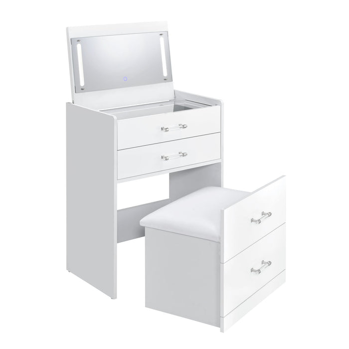 Irvine - Mini Vanity With Stool, LED And USB – Vanity Sets by Elements International at Furniture Wholesale Plus , Nashville furniture store