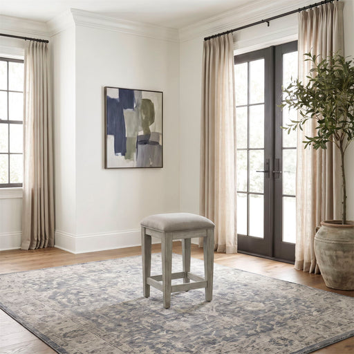 Heartland - Upholstered Console Stool - Antique White / Tobacco Tops – Counter Height (24"-27") by Liberty Furniture at Furniture Wholesale Plus , Nashville furniture store