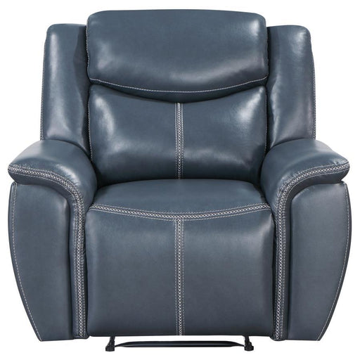 Sloane - Upholstered Padded Arm Recliner Chair - Blue – Reclining Chairs by Coaster Fine Furniture at Furniture Wholesale Plus , Nashville furniture store