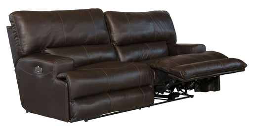 Wembley - Italian Leather Match Power Lay Flat Reclining Sofa With Power Adjustable Headrest & Lumbar - Chocolate – Reclining Sofas by Catnapper at Furniture Wholesale Plus , Nashville furniture store