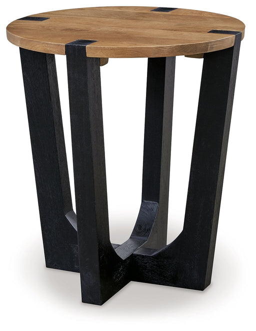 Hanneforth - Round End Table - Brown – End Tables by Signature Design by Ashley® at Furniture Wholesale Plus , Nashville furniture store