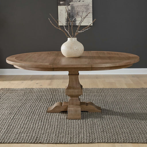Haven Hills - Pedestal Table - Camel Beige – Dining Tables with Extensions by Liberty Furniture at Furniture Wholesale Plus , Nashville furniture store
