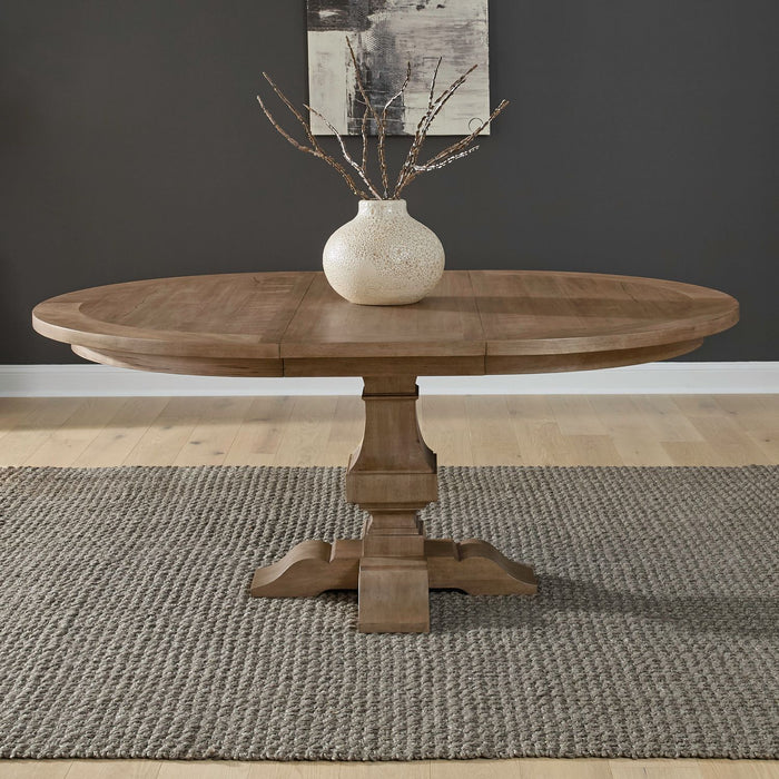 Haven Hills - Pedestal Table - Camel Beige – Dining Tables with Extensions by Liberty Furniture at Furniture Wholesale Plus , Nashville furniture store